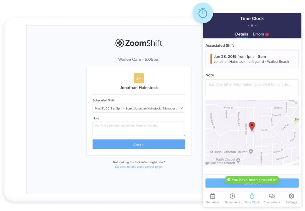 Employee Time Clock App ZoomShift